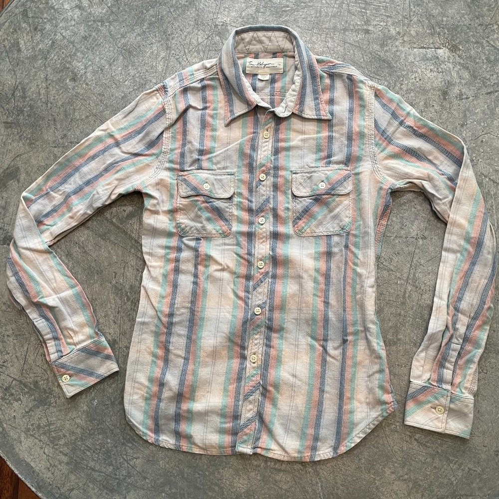 True Religion Button Down Flannel Shirt Sz M